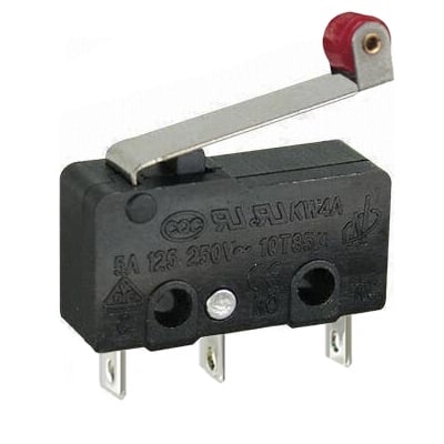 Limit Switch (ON)-ON, 5A/250VAC, lever roller 18 mm