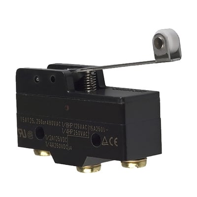 Limit Switch (ON)-ON, 15A/250VAC, lever roller 26 mm