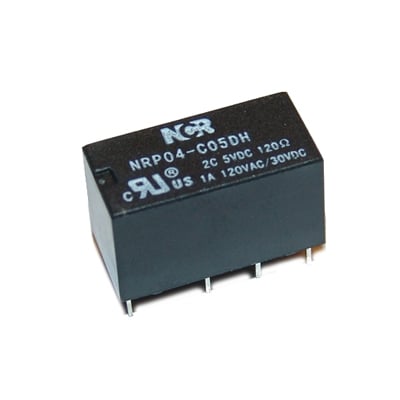 Relay NRP04, 5VDC, 1A/120VAC, 1A/30VDC, DPDT