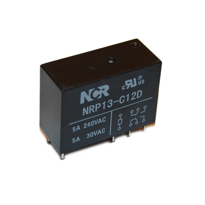 Relay NRP13, 12VDC, 5A/240VAC, 5A/30VDC, DPDT