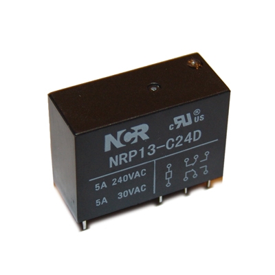 Relay NRP13, 24VDC, 5A/240VAC, 5A/30VDC, DPDT