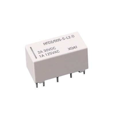 Latching Relay HFD2/012-M-L2, 12VDC, 1A/125VAC, 3A/30VDC, DPDT