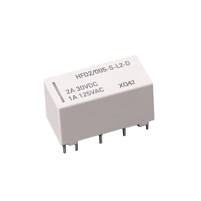 Latching Relay HFD2/024-M-L2, 24VDC, 1A/125VAC, 3A/30VDC, DPDT