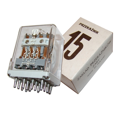 Relay R15, 4PDT, 12VDC, 10A/250VAC, 10A/24VDC  Poland