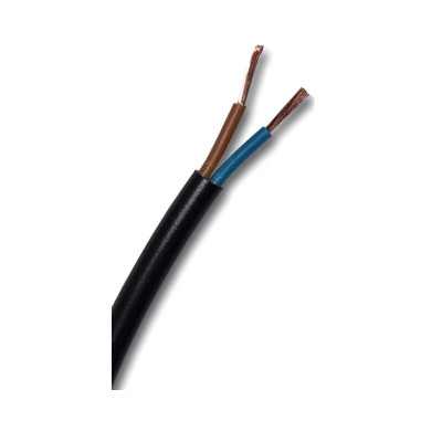 Power Cable 2x0.75 mm2, H03VV-F BC, round type, BLACK