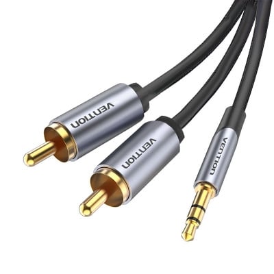 Cable 3.5 mm male/2x RCA male (OD:3.8 mm) Cu, 1.5 m