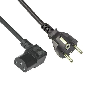 AC Power Cord, SCHUKO, 3P female (C13) angle type, 3 m