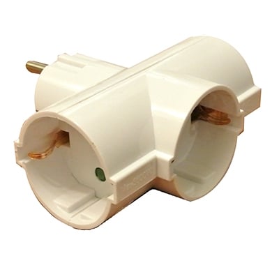 Power Socket Adapter SCHUKO male, 3x SCHUKO female