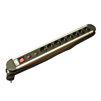 Power Multiple Socket Strip, Surge Guard, 8x SCHUKO, 1.5 m