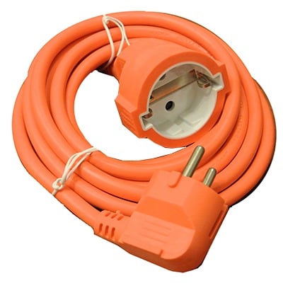 Power Extension Cord, SCHUKO (3x1.5 mm2), 3 m, ORANGE