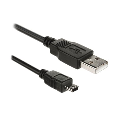 USB Cable A male, mini 5P male, 0.80 m, BLACK