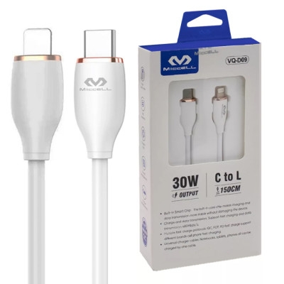 USB Cable C male, Apple Lightning VQ-D09, 30W, 1.50 m,  WHITE
