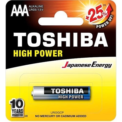 Battery TOSHIBA HIGH POWER AAA (LR03), 1.5V, alkaline