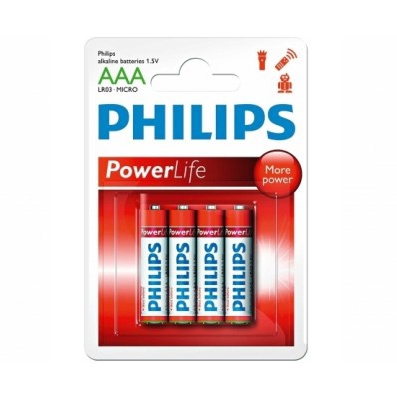 Battery PHILIPS POWERLIFE, AAA (LR03), 1.5V, alkaline
