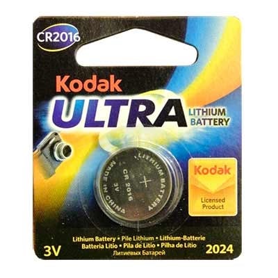 Lithium Button Cell Battery KODAK ULTRA, CR2016, 3V