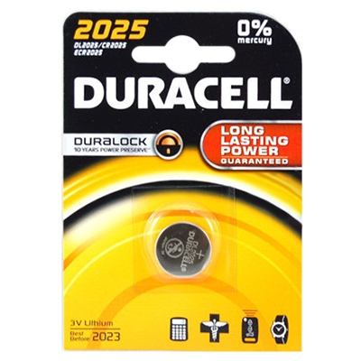 Lithium Button Cell Battery DURACELL, CR2025 (DL2025), 3V