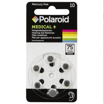 POLAROID 10 Hearing Aid Battery PR70, DA10 B6, 1.4V, Zinc-Air