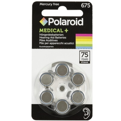POLAROID 675 Hearing Aid Battery PR44, DA675 B6, 1.4V, Zinc-Air