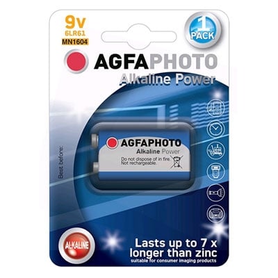Battery AGFAPHOTO, 9V (6LR61), 1.5V, alkaline