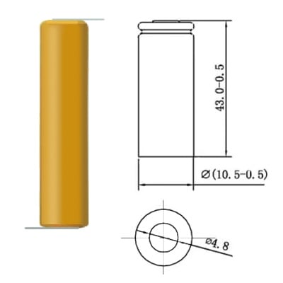 Battery Cell AAA 1.2V, 350 mAh, Ni-CD (leads)