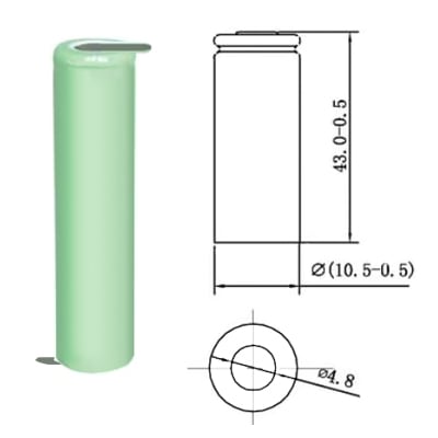 Battery Cell AAA 1.2V, 750 mAh, Ni-MH (leads)