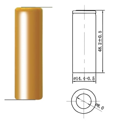 Battery Cell AA 1.2V, 700 mAh, Ni-CD (leads)