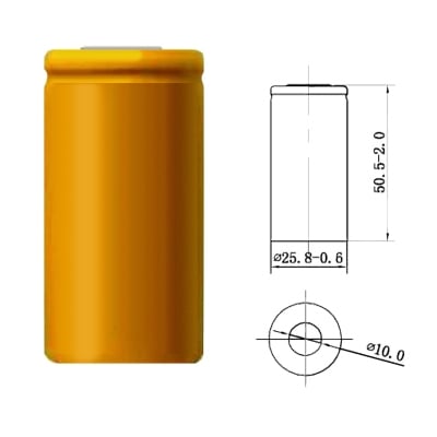 Battery Cell C 1.2V, 1800 mAh, Ni-CD