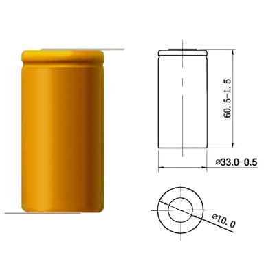 Battery Cell D 1.2V, 4000 mAh, Ni-CD (leads)