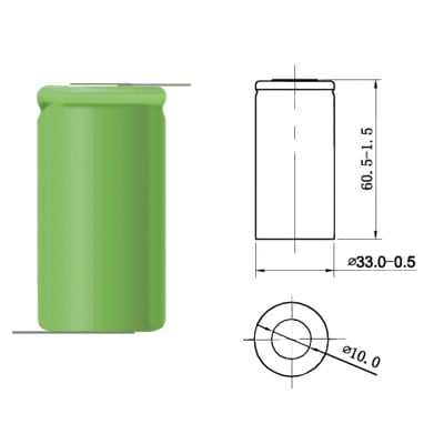 Battery Cell D 1.2V, 6000 mAh, Ni-MH (leads)