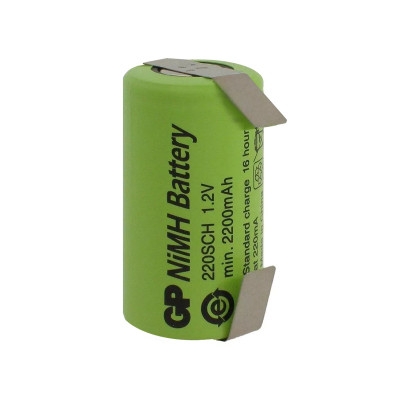 Battery Cell SC 1.2V, 2200 mAh, Ni-MH, GP (leads)