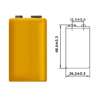Battery Cell E 9V, 120 mAh, Ni-CD
