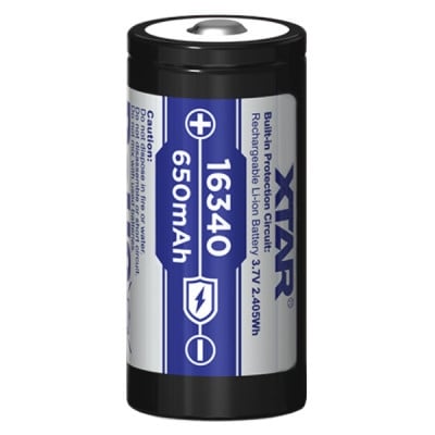 Battery Cell XTAR 3.7V, 650 mAh, Li-ION, 16340, 1.95A