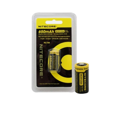 Battery Cell NITECORE CR123A 3.7V, 650 mAh, Li-ION, 16340 NL166