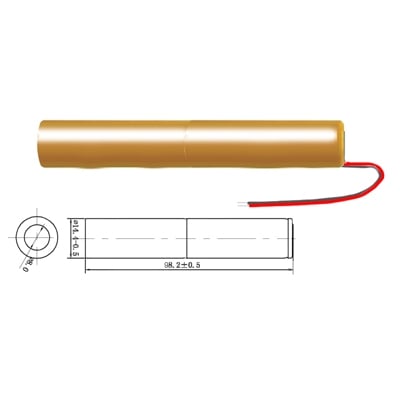 Battery Pack 2.4V, 1000 mAh, Ni-CD, AA2-V, cables