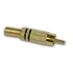 RCA male, cable type, GOLD-METAL, BLACK