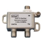 Data TV Splitter, 2 outputs, Glavanic Isolator, HPF 80 MHz