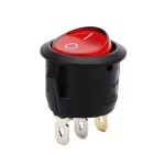Illuminated Rocker Switch OD:20 mm, 3P ON-OFF, 10A/250VAC, RED