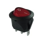 Illuminated Rocker Switch OD:20 mm, 3P ON-OFF, 10A/250VAC, RED