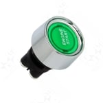 Illuminated Push Button Switch M22, SPST, OFF-(ON), 50A/12V DC, GREEN