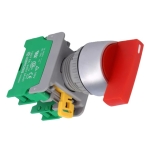 Rotary Switch 22 mm, 2хNO, 3A/240VAC, 1-2 SPRING RETURN, RED