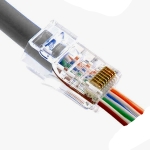 Phone PLUG RJ45, 8P8C, Pass-through, round cable type Cat6