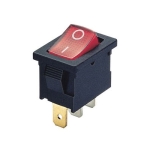 Illuminated Rocker Switch 19x13 mm, 3P ON-OFF, 6A/250VAC, RED