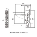 Relay Socket, box type, PI-50BE 2C, 8 pin, 12A, DIN rail