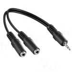 Cable 3.5 mm male, 2x 3.5 female, 0.2 m