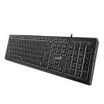 Keyboard Genius SlimStar 820, Illuminated, MultiMedia+AI, Black