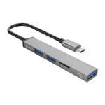 Type-C USB2.0+3.0 Hub 3 Port+ microSD Card Reader ORICO, Alu Slim, AH-12F-GY