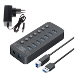 USB 3.0 Hub 7 Port+Switches ORICO BT2U3-7AB, Adapter, Aluminum Body