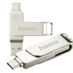 USB Flash Memory 128GB USB 3.1 HAMA “C-Rotate Pro“, A+Type-C, 100MBps, Metal Body, 182491