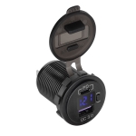 USB Car Charger PY-CHR, USB A QC 3.0, USB C, PD, voltmeter, 48W