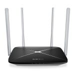 Wireless router MERCUSYS WL-AC1200, 3-in-1 (router, range exnender, access point), 4 antennas, AC12